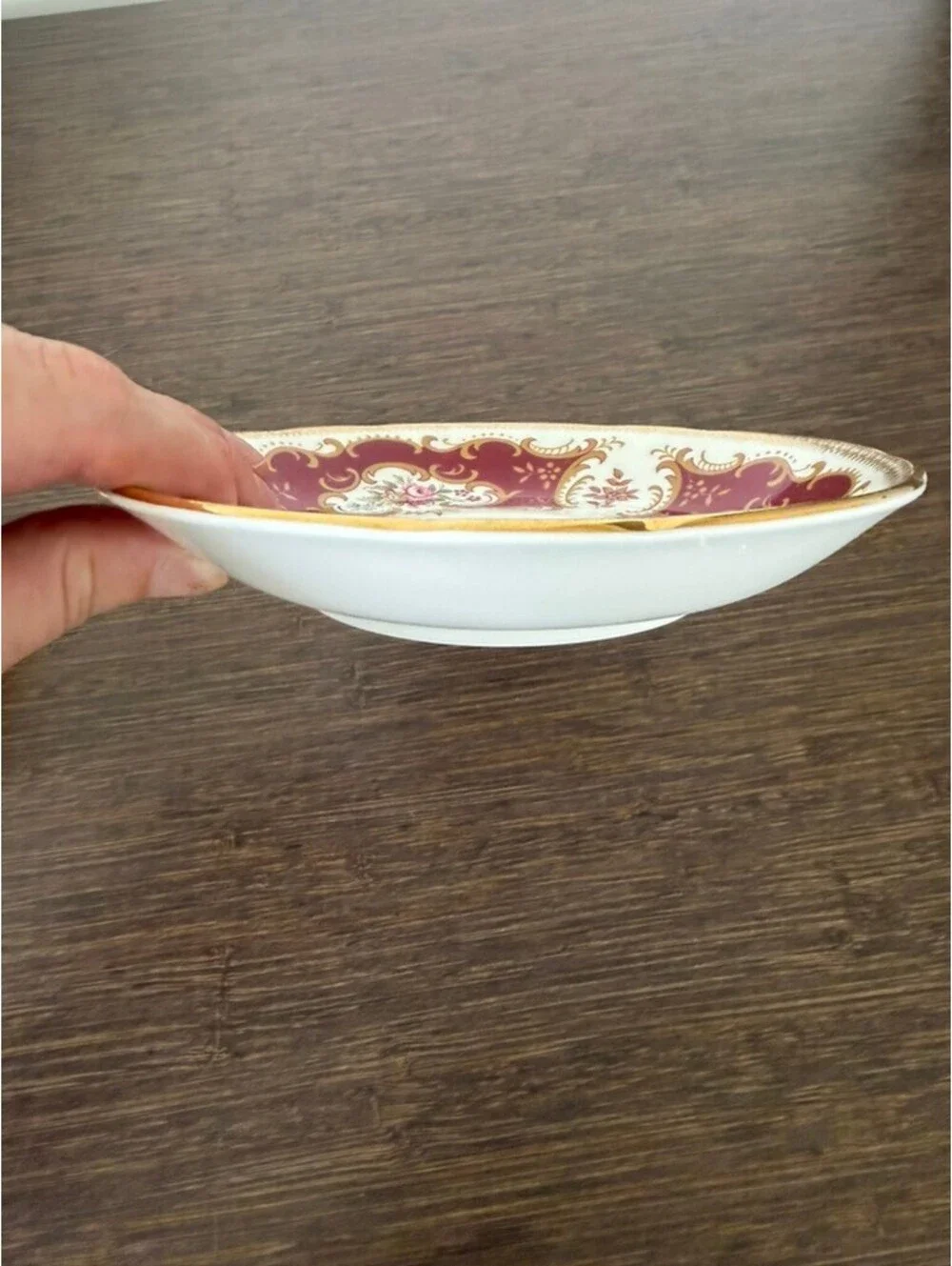 Vintage Paragon China Saucer - Burgundy